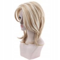 PERUKA DAMSK AWŁOSY DŁUGIE BLOND PASEMKA FALOWANE NA SIATCE COSPLAY W99
