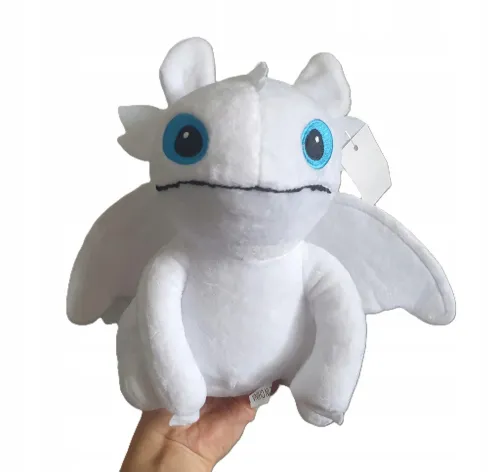 BIAŁA FURIA DRAGON JAK WYTRESOWAĆ SMOKA FIGURKA MASKOTKA PLUSZAK MIŚ23cm na Arena.pl