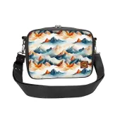 Torebka Wzór Góry  - Nowoczesna Torebka Prostokątna Kolor ekoskóry - czarny