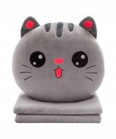 MASKOTKA PODUSZKA KOC OGRZEWACZ DO RĄK KOT PODUSZKA Z KOCEM 4w1