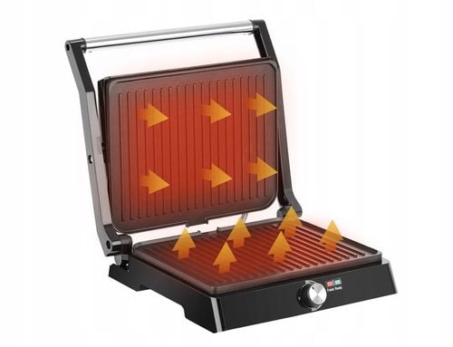 Grill elektryczny opiekacz rozkładany REGULACJA TEMPERATURY DUŻA MOC na Arena.pl