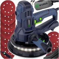 SZLIFIERKA DO GIPSU GŁADZI 180MM SIECIOWA PRO Z TAŚMĄ LED + 6 PAPIERÓW