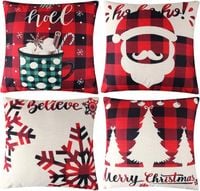 POSZEWKI NA PODUSZKI ŚWIĄTECZNE NA ŚWIĘTA BOŻE NARODZENIE 45x45CM 4 SZT.