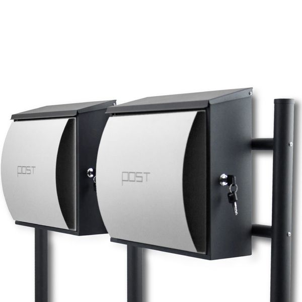 16398 Nowa Skrzynka wolnostojąca na stojaku z 2szt biała zdjęcie 2