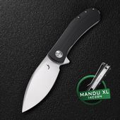 Nóż Składany Trollsky Knives Mandu XL Satin 14C28N Black G10