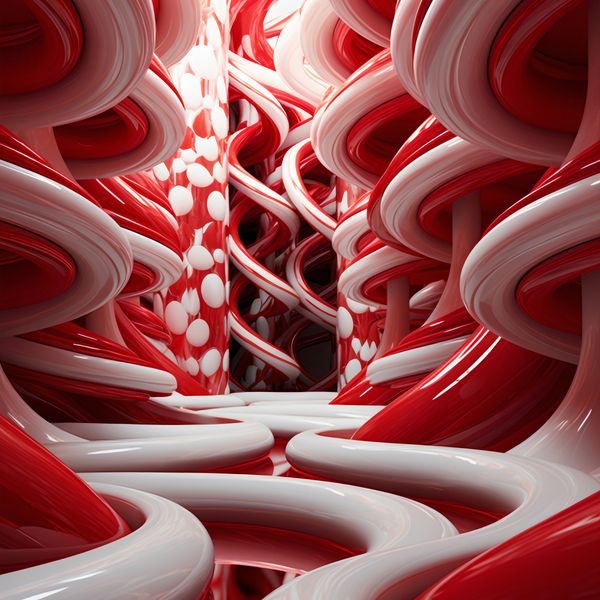 Plakat 100x100cm Czerwone Wiry zdjęcie 1