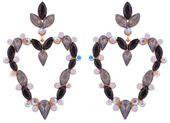 kolczyki, sztyfty, serca, kolorowe cyrkonie, czarno-grafitowe 3