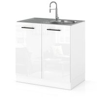 szafka kuchenna modułowa stojąca pod zlewozmywak 80cm spremium biały połysk