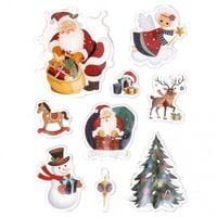 NAKLEJKI ŻELOWE Z BROKATEM - ŚWIĘTA 9SZT DP CRAFT