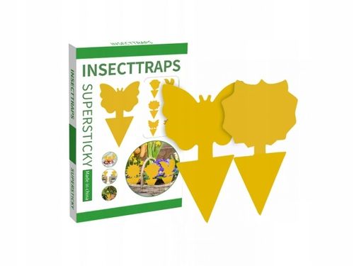 60x ŻÓŁTY LEP DO DONICZEK MOTYL na ziemiórki mszyce muszki owocówki owady na Arena.pl