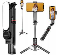 Statyw Selfie Stick Monopod + Pilot Oświetlenie LED 3w1 na Telefon / GoPro