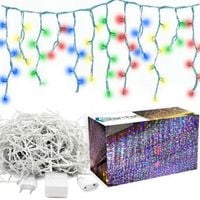 KURTYNA ŚWIETLNA LED SOPLE 300LED ZEWNĘTRZNE LAMPKI GIRLANDA MULTIKOLOR 12M
