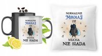 Dla Mikołaja Zestaw Kubek Magiczny + Poduszka Z Nadrukiem Ze Zdjęciem