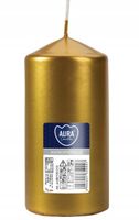 Świeca parafinowa Bezzapachowa Aura Bispol 60/120 złoty metalik