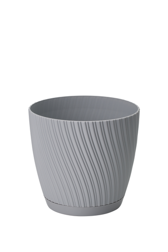 Doniczka okrągła Mika 27 z podstawką | Platyna na Arena.pl