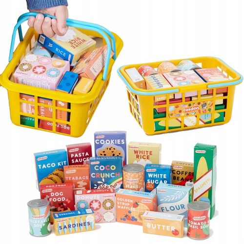 KOSZYK SKLEPOWY ZESTAW PRODUKTÓW SPOŻYWCZYCH ZABAWA W SKLEP CASDON na Arena.pl