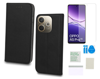 Etui z klapką do OPPO A5 PRO 5G case smart magnetic czarny + folia ochronna
