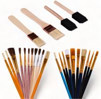 DUŻY ZESTAW PĘDZLI ARTYSTYCZNYCH DO MALOWANIA PŁASKIE OKRĄGŁE GĄBKOWE 25szt