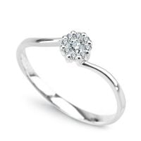 exclusive | delikatny pierścionek brylantowy w białym złocie 750