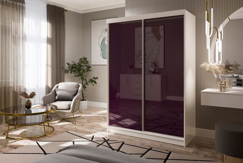 Szafa Przesuwna PARIS 150 Połysk fioletowa zdjęcie 2