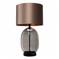 Abażurowa lampa stołowa SALVADOR 41124107 Kaspa tkaninowa brązowa