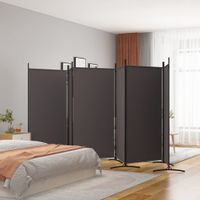 Parawan 6-panelowy, brązowy, 520x180 cm, tkanina