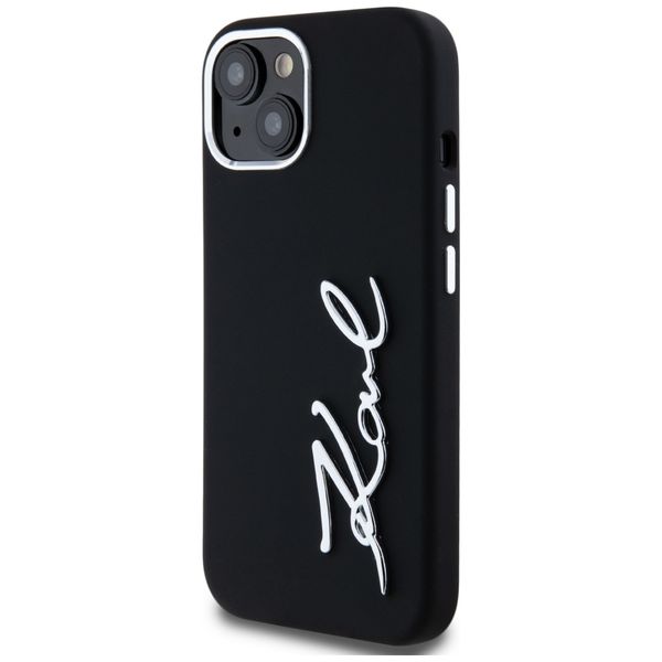 etui karl lagerfeld silicone metal       script logo do iphone 15 zdjęcie 2