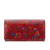 Duży czerwony portfel damski BajuBaj ze skóry licowej z biglem PD1602s115