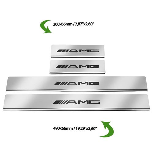 Listwa progowa MERCEDES GLC X253 AMG Stal nierdzewna 304 połysk z czarnymi na Arena.pl