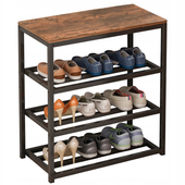 SZAFKA NA BUTY OBUWIE PÓŁKA CZARNA REGAŁ DO PRZEDPOKOJU STOJAK INDUSTRIALNY