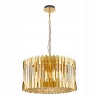 Lampa Wisząca RITZ Złoty Szklane Kryształy 12xE14 54x120cm Żyrandol Pokoj