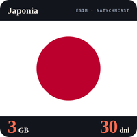 Karta eSIM Internet Japonia 3 GB na 30 dni - bez rejestracji