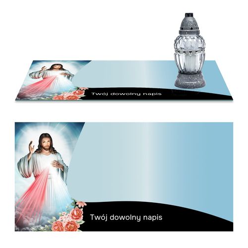 SZKLANA PODSTAWKA POD ZNICZE Z LUSTRA TWÓJ DOWOLNY TEKST 60x30cm 773d na Arena.pl