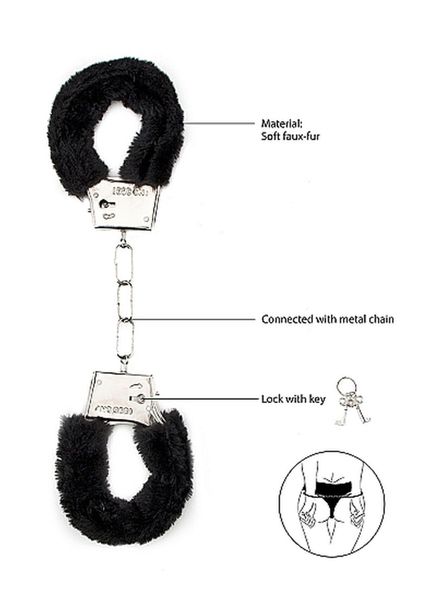 Furry Handcuffs - Black zdjęcie 3