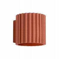 Kinkiet ścienny czerwony ryflowana tuba 10 cm góra dół 1xG9 10W AURA Sollux