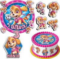 ZESTAW OPŁATEK NA TORT 20CM + 17 POSTACI - PSI PATROL + IMIĘ 15CM 18CM