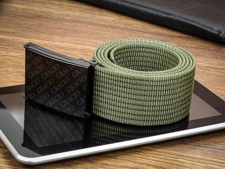 Pasek dla mężczyzny Parciany KHAKI produkt na prezent Gracio klamra 145cm zdjęcie 5