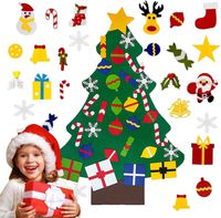 Choinka Filcowa z Ozdobami Na Rzepy 95x70cm DIY Dla Dzieci Zielona Ściana