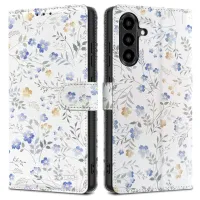 Etui Tech-Protect Wallet na Samsung Galaxy A56 5G - białe stokrotki