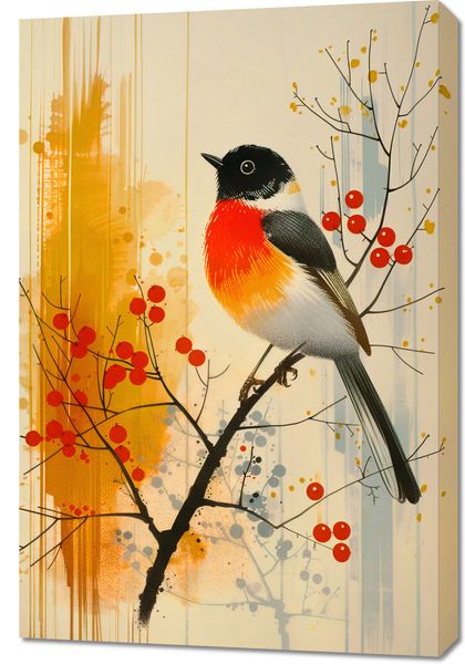 Obraz 60x90cm Jesienny Rudzik zdjęcie 1