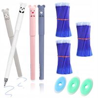 Długopisy zmazywalne wymazywalne 4 długopisów + 60 wkładów + 3 duża gumka