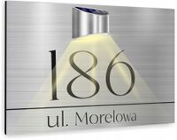 Tabliczka adresowa dibond Tablica numer domu 30x20 lampka LED dużo wzorów