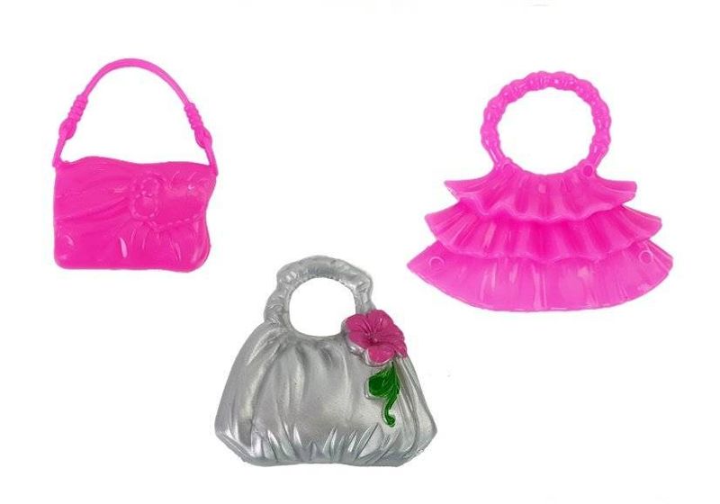 Lalka Fioletowa Suknia Balowa z Koronką Dodatki zdjęcie 4