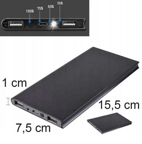 Kieszonkowy Power Bank 20000 mAh 3X USB POWER-BANK POWERBANK DUŻA POJEMNOŚĆ zdjęcie 4