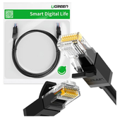płaski kabel sieciowy ugreen  nw102 ethernet rj45, cat.6, utp, 10m (czarny)