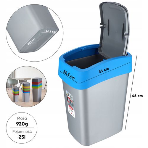 Curver Kosz Na Śmieci Pojemnik Biuro 25L Niebieski na Arena.pl