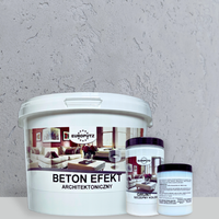 BETON ARCHITEKTONICZNY TYNK DEKORACYJNY ZESTAW SZARY 15kg + GRUNT + LAKIER