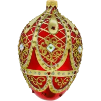 Bombka choinkowa szklana: Ekskluzywne jajo Faberge: czerwone