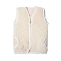 Kamizelka Wełniana Merynos Australijski Tumbler Ecru 2-3 Lata Indygo