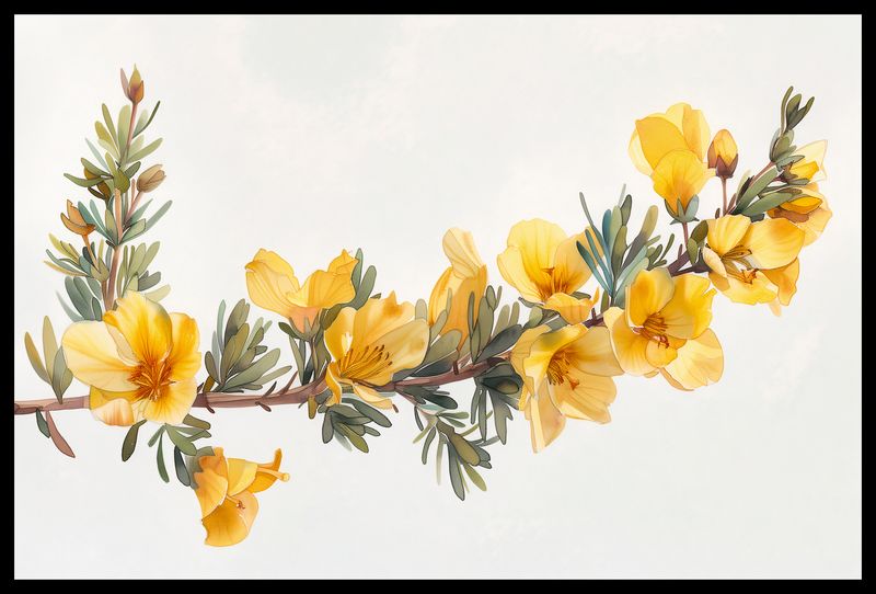 Plakat 60x40cm Żółte Kwiaty zdjęcie 2